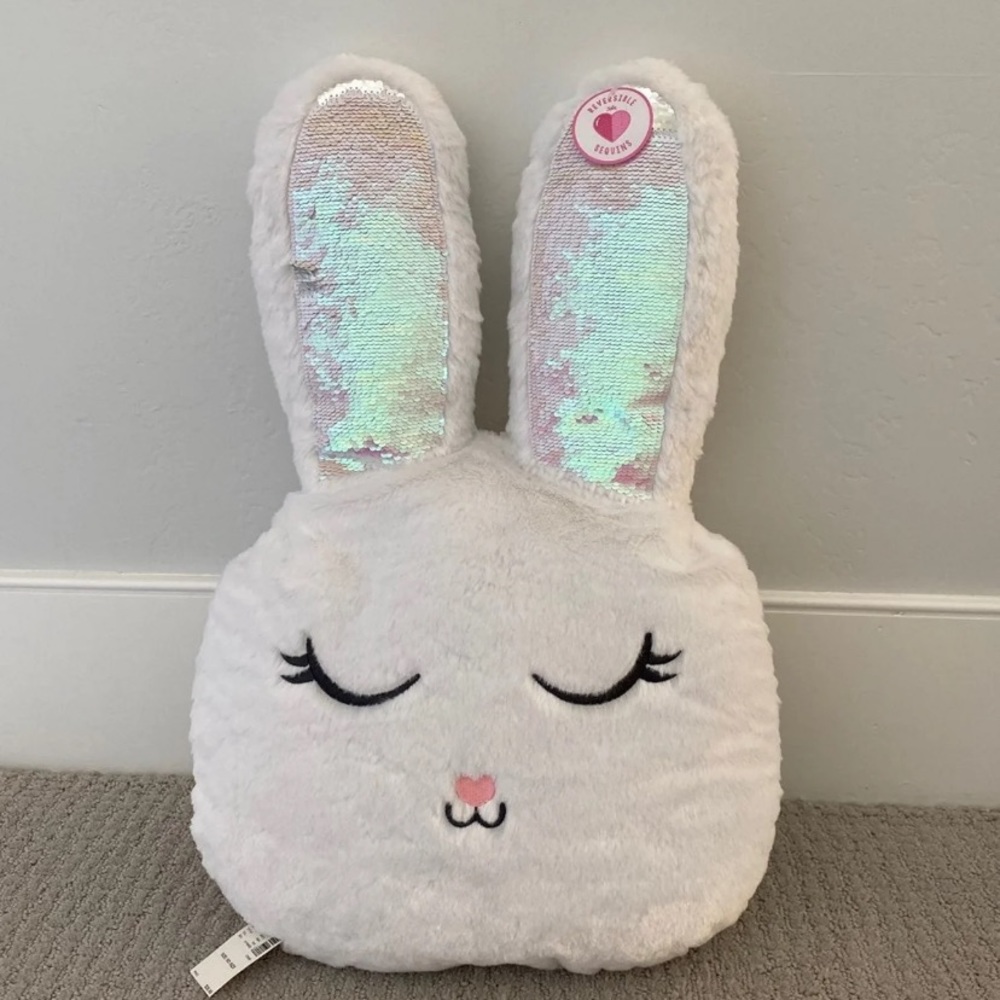 Justice plush bunny with flip sequin ears